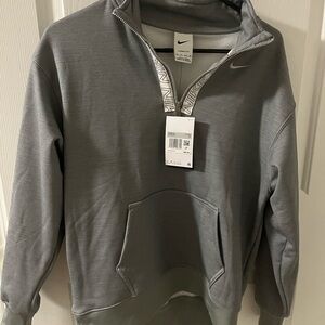 Nike Gray Zip Up Top with Mock Neck